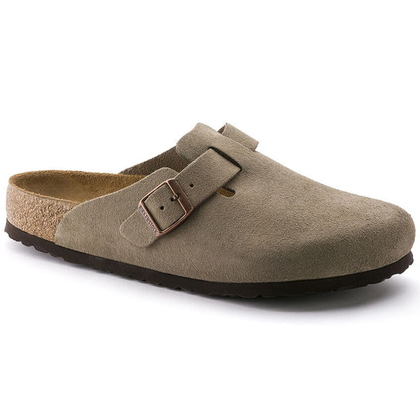 Boston Soft Footbed Suede Leather — Taupe