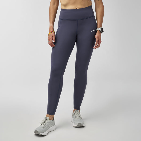 Women's Momentum Thermal 2.0 Running Tights — Dk Nightshadow/Speed Logo