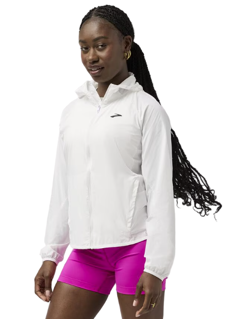 Women's Canopy Packable Running Jacket — White