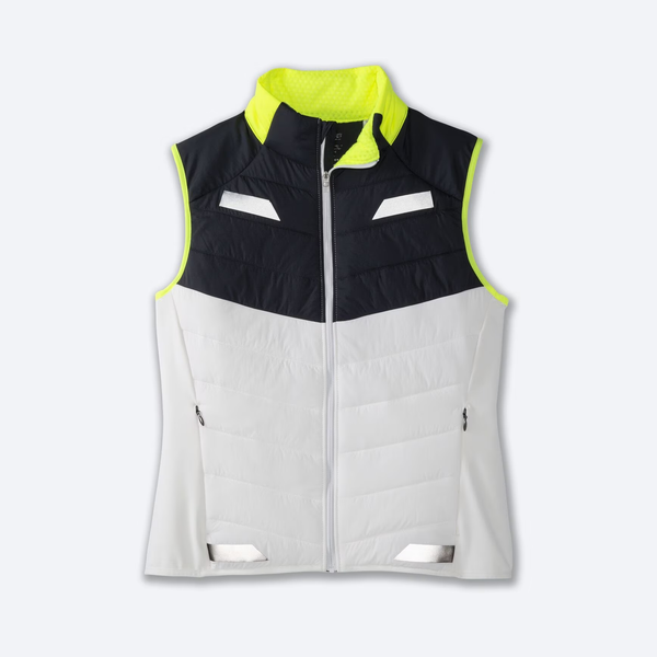 Women's Run Visible Insulated Vest — White/Asphalt/Nightlife