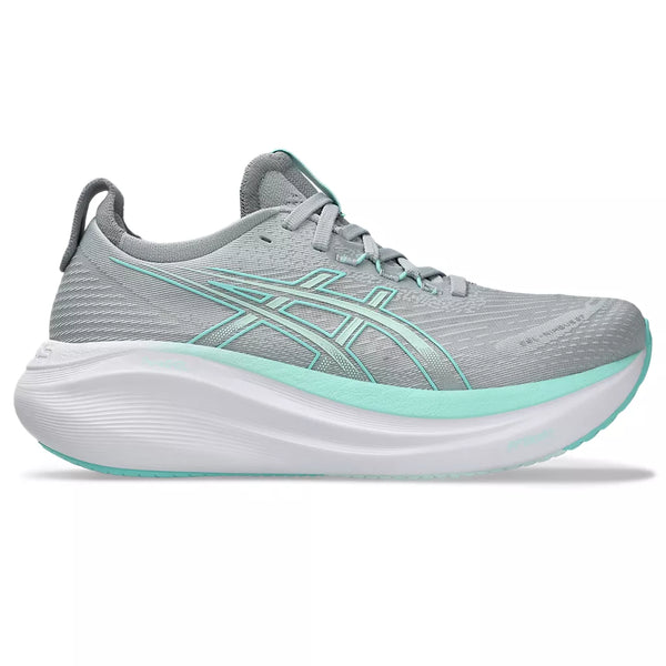 Women's Gel-Nimbus 27 — Piedmont Grey/Illuminate Mint