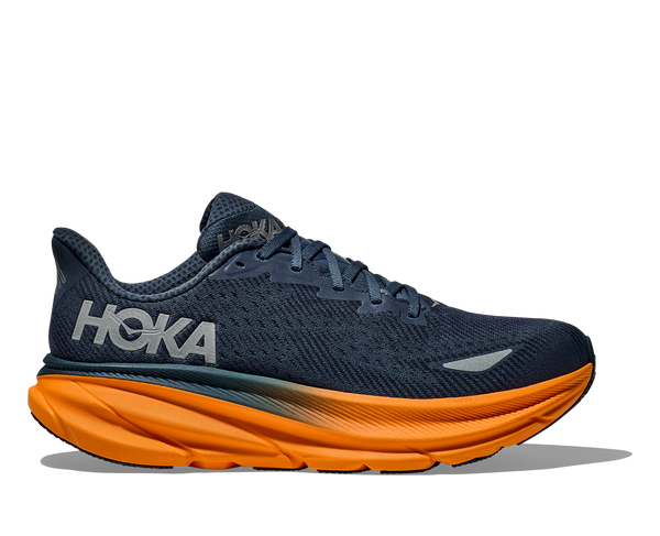 Men's Clifton 9 GTX — Stormy Skies/Orange Zest